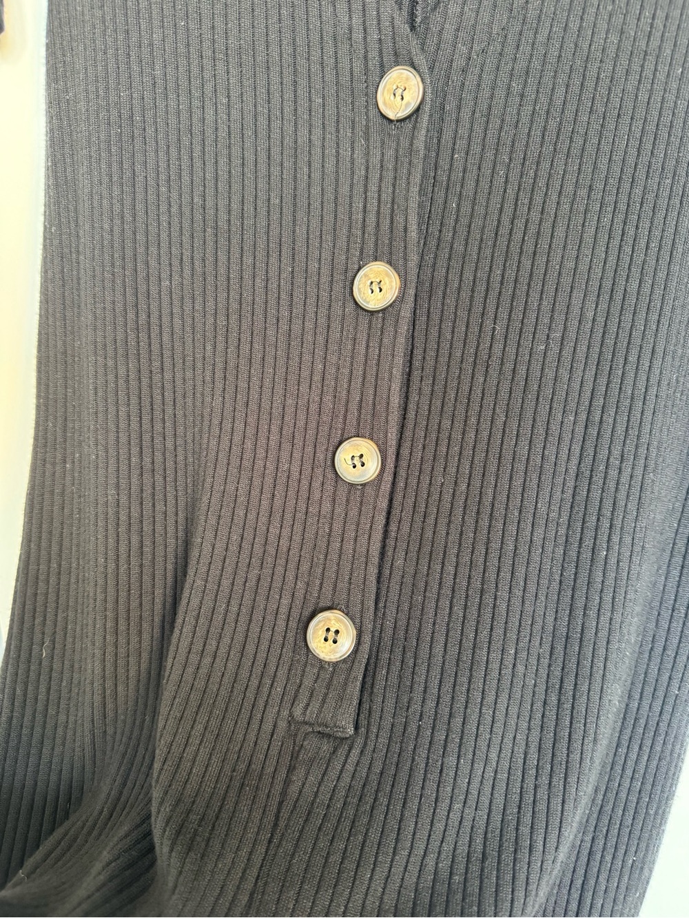 Reformation Black Ribbed Button-Front Jumpsuit - Picture 2 of 5